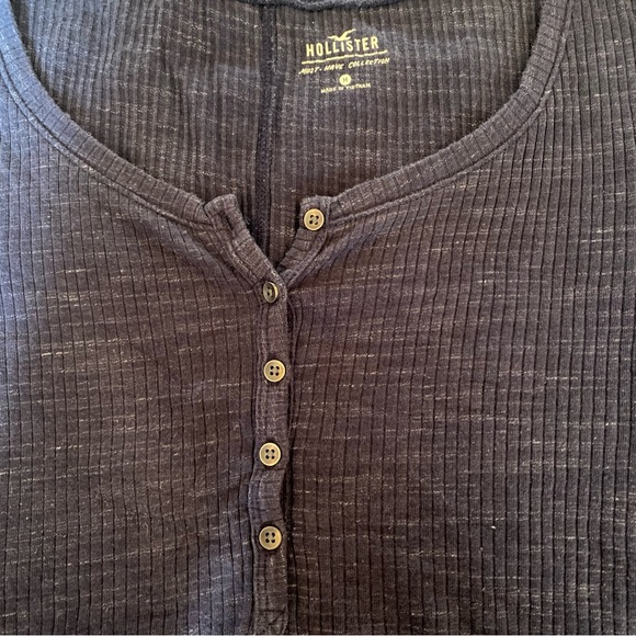 Navy Heather Ribbed Top - Picture 2 of 4